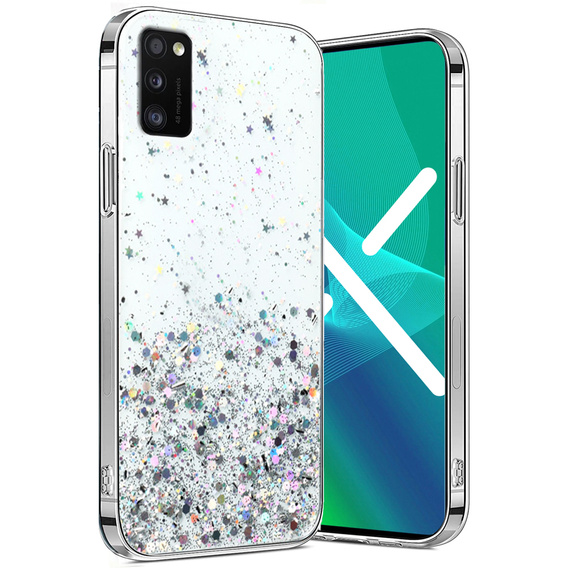 Case for Samsung Galaxy A41, Glittery, transparent