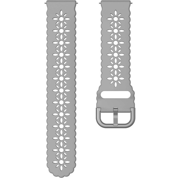 Silicone strap for 22mm Soft Hollowed-out, Grey
