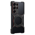 Case for Samsung Galaxy S25 Ultra, Kickstand Bumper, with lens cover, for MagSafe, black / red