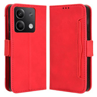 Flip case for Xiaomi Redmi Note 13 5G, Card Slot, red