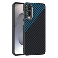 ABEEL Case for Samsung Galaxy S25 Edge, Carbon Fiber, for MagSafe, black / blue