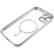 Case for iPhone 14, Electro MagSafe, silver + Screen Glass