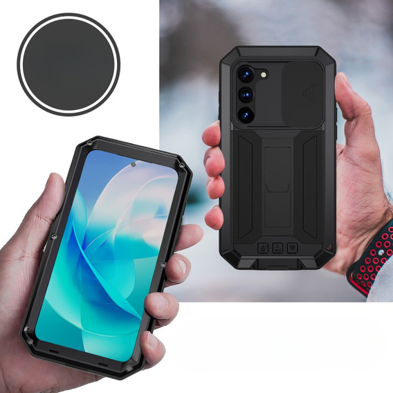 Armored case for Samsung Galaxy S23, R-JUST CamShield Slide, black