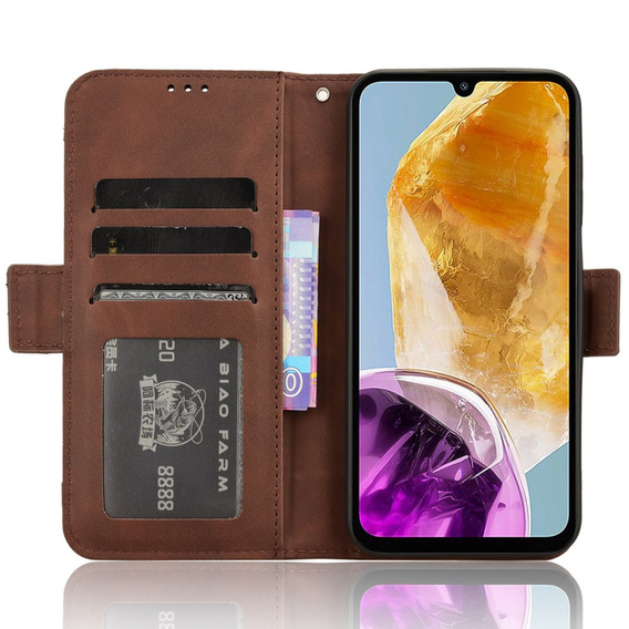 Flip case for Samsung Galaxy M15 5G, Card Slot, brown