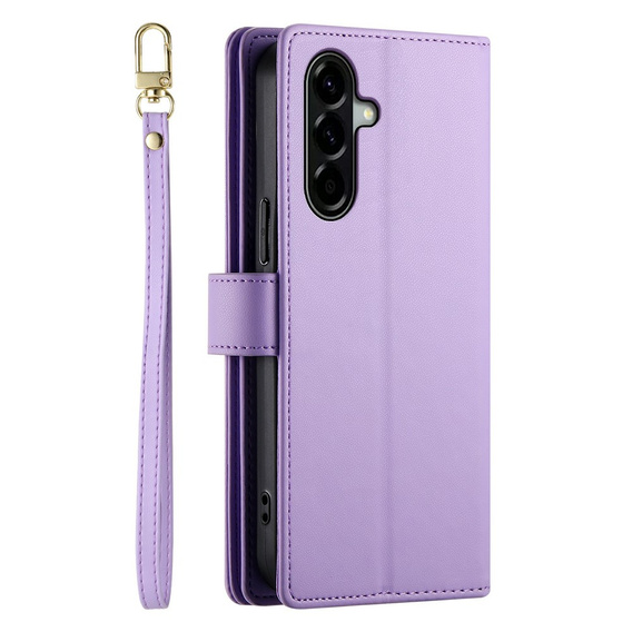 Flip case with zip pocket for Samsung Galaxy A57 5G, purple
