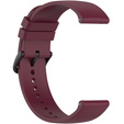 Silicone strap 20mm, Wine Red/Black Buckle