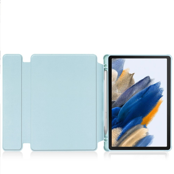 Keyboard case for Samsung Galaxy Tab A9+, Rotary 360° Leather, light blue