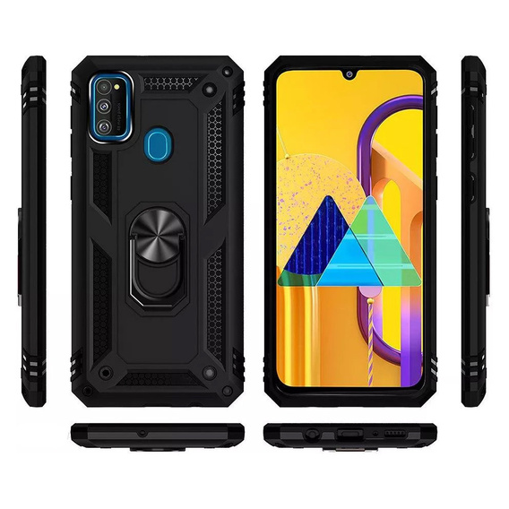 Armor Case for Samsung Galaxy M21, Nox Case Ring, black