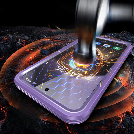 Case for Samsung Galaxy S25+ Plus, Shockproof, with glass, for MagSafe, purple