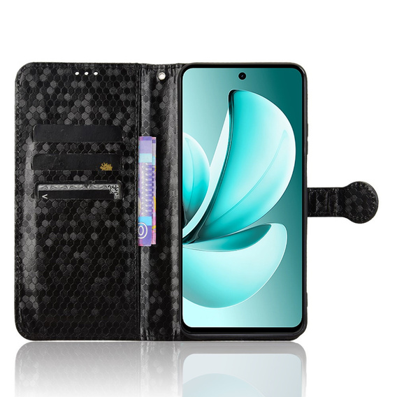 Flip case for Realme C71, Wallet Rhombus, black