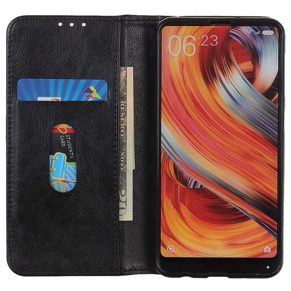 Flip case for Xiaomi Poco F6 Pro, Split Leather, black