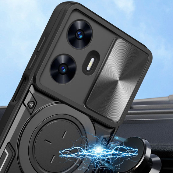 Armor case for Realme C55, CamShield Slide, black