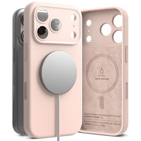 Ringke case for iPhone 17 Pro Max, Silicone Magnetic MagSafe, Pink Sand