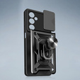 Armoured case for Samsung Galaxy A17 5G, with camera protection, with stand, black
