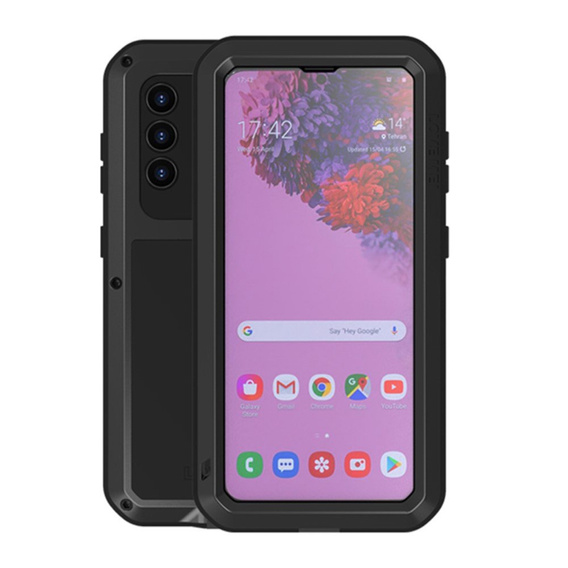 Love Mei Case for Samsung Galaxy S21, armored with glass, black