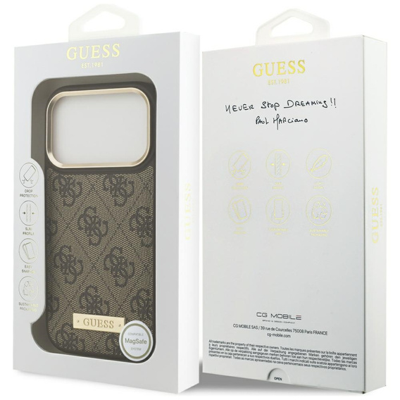 GUESS 4G Logo Plate MagSafe Case for iPhone 17 Pro