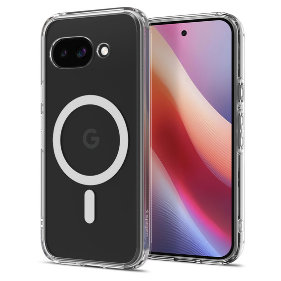 Spigen MagSafe Case for Google Pixel 9A, Ultra Hybrid, transparent / white + 9H Tempered Glass