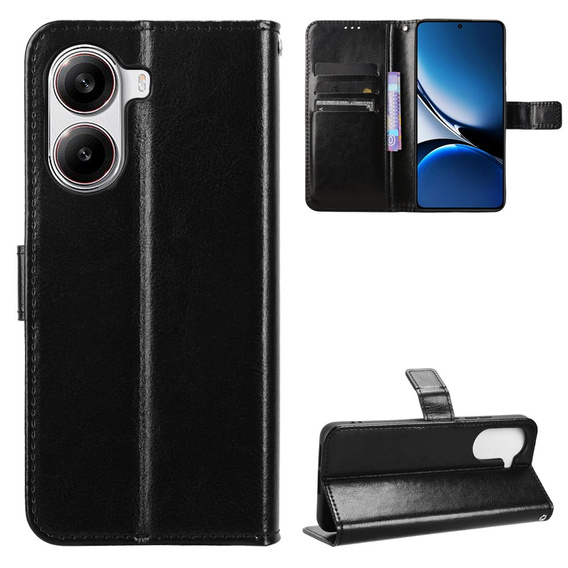 Flip case for Xiaomi Poco X7 Pro 5G, Crazy Horse Wallet, black