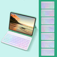 Case with illuminated bluetooth keyboard for iPad 10.9 2022 (10 gen.), green
