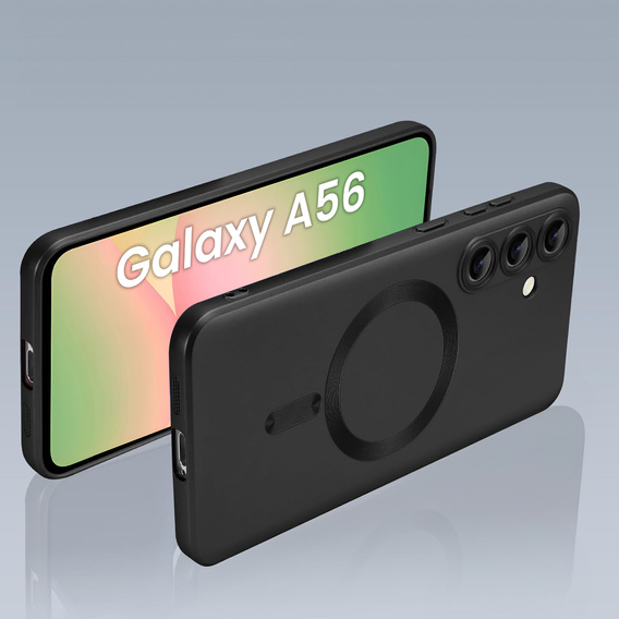 Case for Samsung Galaxy A56, ColorMag, for MagSafe, black + 9H tempered glass