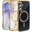 Case for Samsung Galaxy A55 5G, Electro MagSafe, gold + Screen Glass
