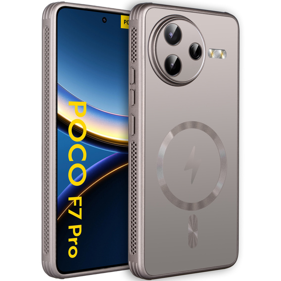 The casefor Xiaomi Poco F7 Pro, MagSafe, titanium gold