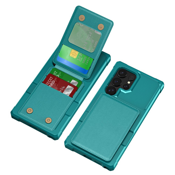 Case for Samsung Galaxy S25 Ultra, Card Holder Kickstand, green