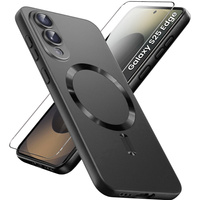 Case for Samsung Galaxy S25 Edge, ColorMag, for MagSafe, black + 9H tempered glass
