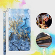 Flip case for Oppo A17, Wallet, Marble blue