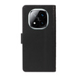 Flip case for Xiaomi Redmi Note 14 Pro 5G / Xiaomi Redmi Note 14 Pro+ 5G / Xiaomi Poco X7 5G, Rhombus Crossbody Leather, black