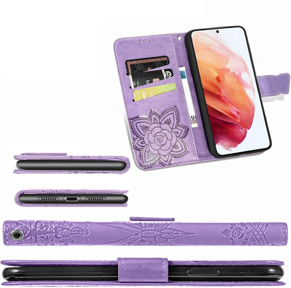 Flip case for Oppo Reno 12, Butterfly, purple