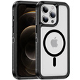 Case with frame for iPhone 12/12 Pro, for MagSafe, transparent / black