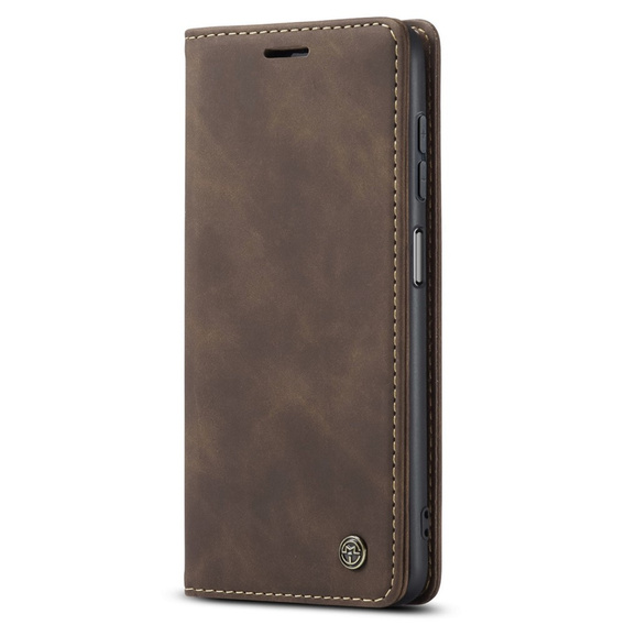 CASEME case for Samsung Galaxy M33 5G, Leather Wallet Case, brown
