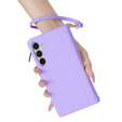 Flip case for Samsung Galaxy A56 5G, Rhombus Crossbody Leather, purple