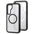 Case with frame for Samsung Galaxy S23 FE, for MagSafe, transparent / black