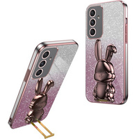 Case for Samsung Galaxy A54 5G, Glitter Rabbit, with slide-out stand, pink