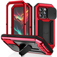 Case for iPhone 15 Pro, R-JUST CamShield Slide, armoured, red / black