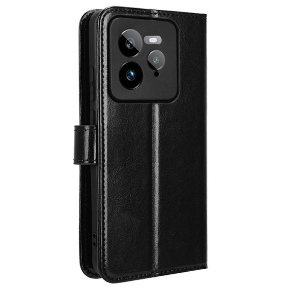Flip case for Realme GT 7 Pro, Crazy Horse Wallet, black
