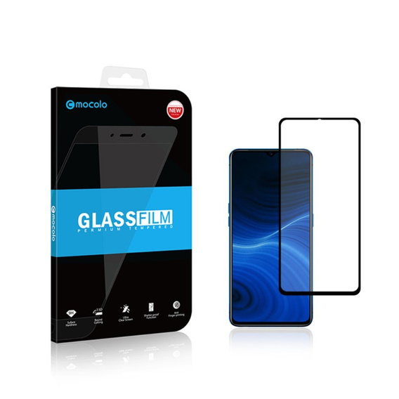 Mocolo Full Glue Tempered Glass for Realme 6 Pro, black frame