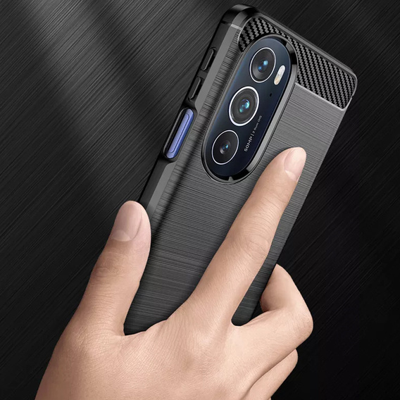 Case for Motorola Edge 30 Pro, Carbon, black
