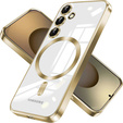 Case for Samsung Galaxy S25, Electro MagSafe, gold + Screen Glass