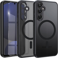 Case for Samsung Galaxy S24 FE, for MagSafe, ERBORD Matt Case, black + Screen Glass