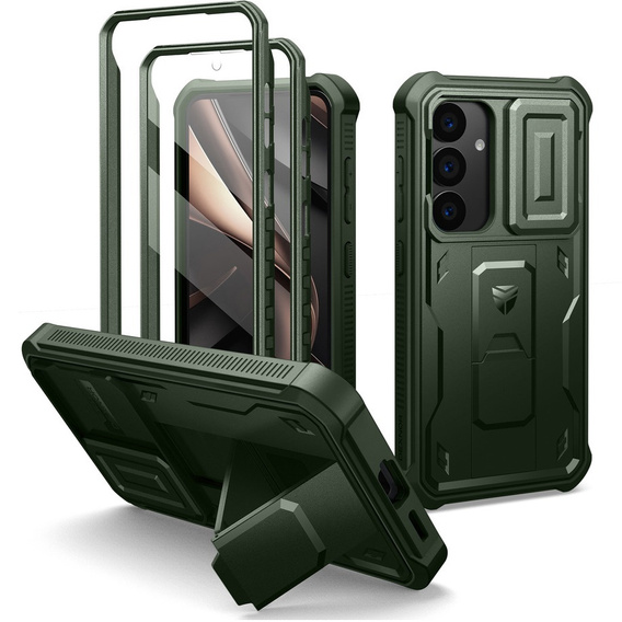 Armored case for Samsung Galaxy S25, Dexnor Full Body (Two Frames), green