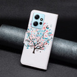 Flip case for Xiaomi Redmi Note 12 4G, Wallet, colorful tree , white
