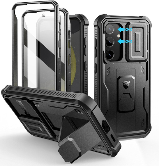 Armored case for Samsung Galaxy S24, Dexnor Full Body (Two Frames), black