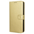 Flip case for T Phone 2 Pro 5G, Crazy Horse Wallet, gold