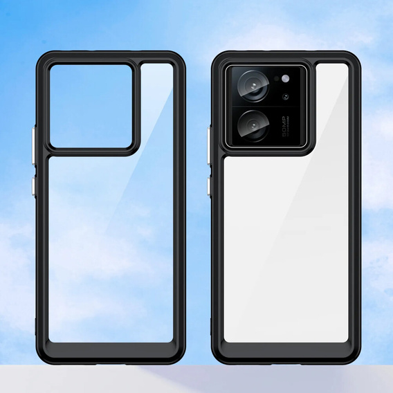 Case for Xiaomi 13T / 13T Pro, Fusion Hybrid, transparent / black