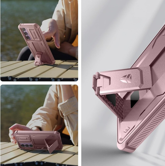Armored case for Samsung Galaxy A55, Dexnor Full Body (Two Frames), pink