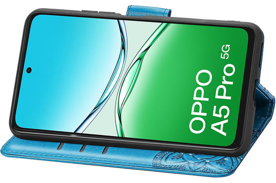 Flip case for Oppo A5 Pro 5G, Butterfly, blue