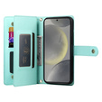 Flip case for Samsung Galaxy S25+ Plus, Wallet Zipper Pocket, green
